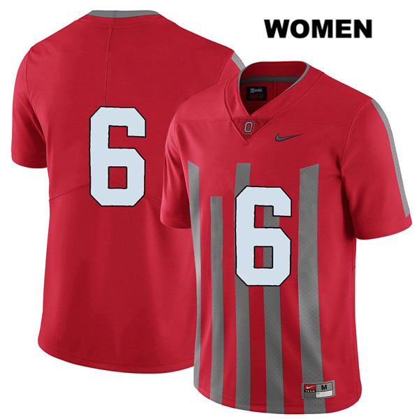 Ohio State Buckeyes Women's Kory Curtis #6 Red Authentic Nike Elite No Name College NCAA Stitched Football Jersey LT19T87OY